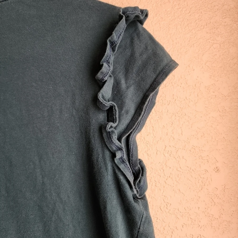 A New Day green ruffle detail short sleeve Shirt Size M